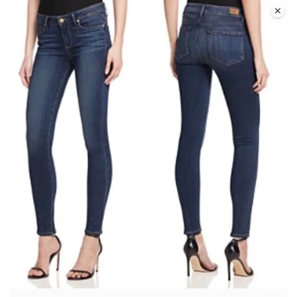 PAIGE Jeans Womens 30 Blue Ziggy Denim Peg Skinny Mid Rise Dark Wash Cotton - Picture 1 of 10